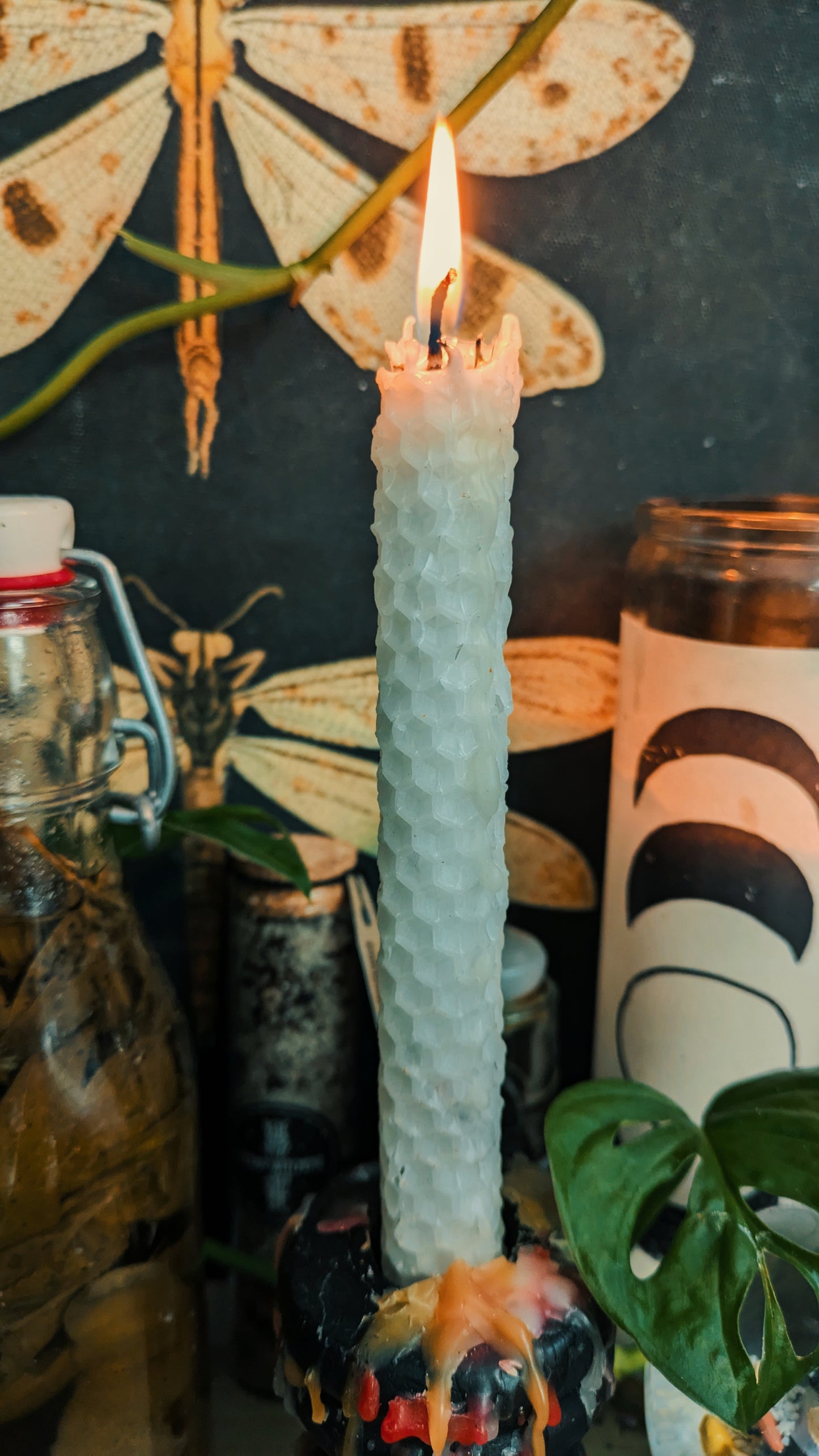 Bougie rituel intentions à la Lune