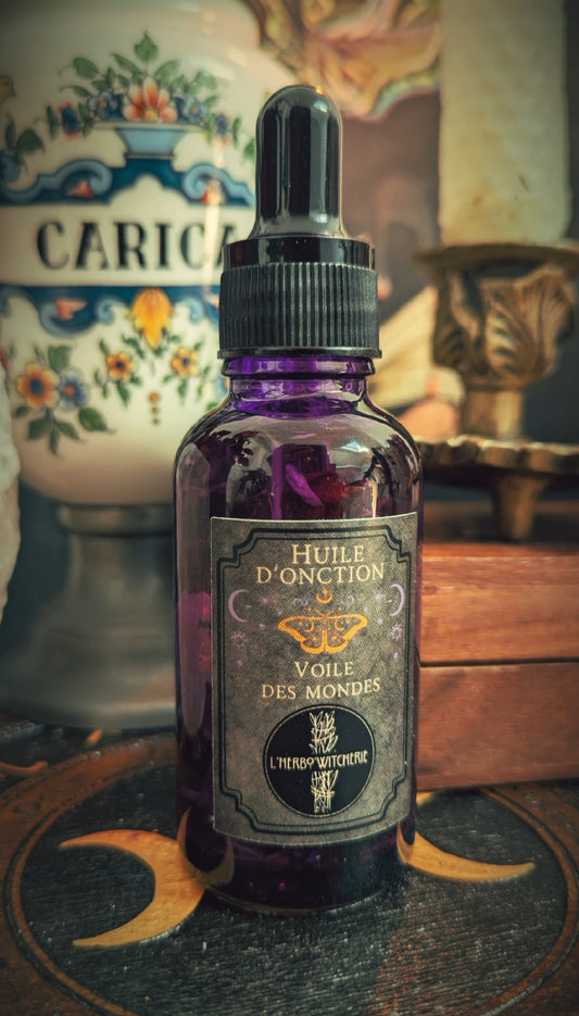 Huile d'onction "Voile des mondes" - connexion spirituelle et ouverture aux plans invisibles - 30ml.