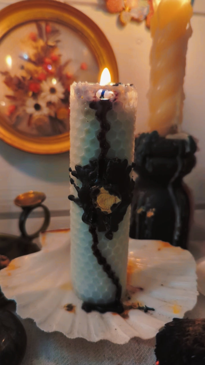 Bougie d'intention Nigredo - Clôture de cycle - Libération - Renouveau