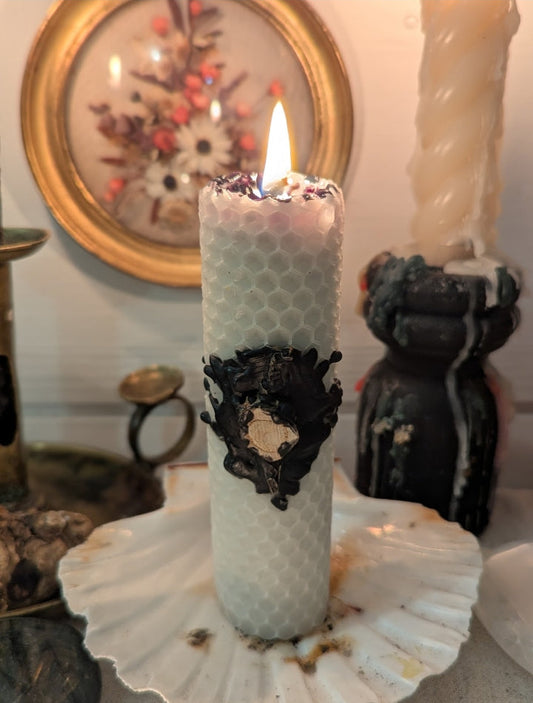 Bougie d'intention Nigredo - Clôture de cycle - Libération - Renouveau